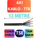 Öznur 4x1 Ttr Kablo Metre Seçenekli (Siyah) - 13 METRE