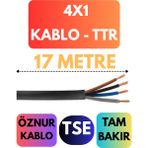 Öznur 4x1 Ttr Kablo Metre Seçenekli (Siyah) - 17 METRE