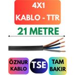 Öznur 4x1 Ttr Kablo Metre Seçenekli (Siyah) - 21 METRE