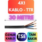 Öznur 4x1 Ttr Kablo Metre Seçenekli (Siyah) - 30 METRE