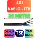 Öznur 4x1 Ttr Kablo Metre Seçenekli (Siyah) - 35 METRE