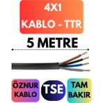 Öznur 4x1 Ttr Kablo Metre Seçenekli (Siyah) - 5 METRE