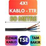 Öznur 4x1 Ttr Kablo Metre Seçenekli (Siyah) - 50 METRE