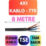 Öznur 4x1 Ttr Kablo Metre Seçenekli (Siyah) - 8 METRE
