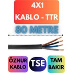 Öznur 4x1 Ttr Kablo Metre Seçenekli (Siyah) - 80 METRE