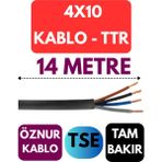 Öznur 4X10 Ttr Kablo Metre Seçenekli (Siyah) - 14 METRE