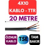 Öznur 4X10 Ttr Kablo Metre Seçenekli (Siyah) - 20 METRE