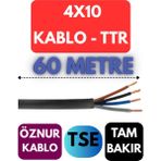 Öznur 4X10 Ttr Kablo Metre Seçenekli (Siyah) - 60 METRE
