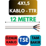 Öznur 4x1,5 Ttr Kablo Metre Seçenekli (Beyaz) - 12 METRE