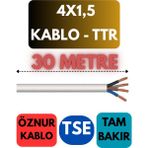 Öznur 4x1,5 Ttr Kablo Metre Seçenekli (Beyaz) - 30 METRE
