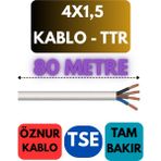 Öznur 4x1,5 Ttr Kablo Metre Seçenekli (Beyaz) - 80 METRE
