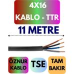 Öznur 4X16 Ttr Kablo Metre Seçenekli (Siyah) - 11 METRE