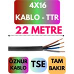 Öznur 4X16 Ttr Kablo Metre Seçenekli (Siyah) - 22 METRE
