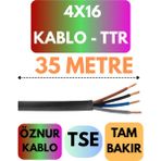 Öznur 4X16 Ttr Kablo Metre Seçenekli (Siyah) - 35 METRE