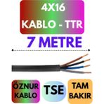Öznur 4X16 Ttr Kablo Metre Seçenekli (Siyah) - 7 METRE