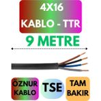 Öznur 4X16 Ttr Kablo Metre Seçenekli (Siyah) - 9 METRE