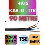 Öznur 4X16 Ttr Kablo Metre Seçenekli (Siyah) - 90 METRE