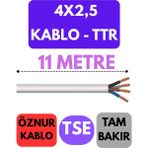 Öznur 4x2,5 Ttr Kablo Metre Seçenekli (Beyaz) - 11 METRE