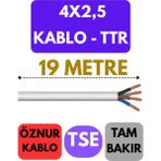 Öznur 4x2,5 Ttr Kablo Metre Seçenekli (Beyaz) - 19 METRE