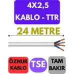 Öznur 4x2,5 Ttr Kablo Metre Seçenekli (Beyaz) - 24 METRE