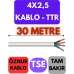 Öznur 4x2,5 Ttr Kablo Metre Seçenekli (Beyaz) - 30 METRE