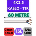 Öznur 4x2,5 Ttr Kablo Metre Seçenekli (Beyaz) - 60 METRE