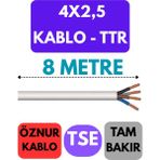 Öznur 4x2,5 Ttr Kablo Metre Seçenekli (Beyaz) - 8 METRE