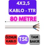 Öznur 4x2,5 Ttr Kablo Metre Seçenekli (Beyaz) - 80 METRE