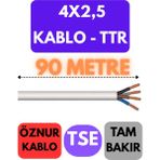 Öznur 4x2,5 Ttr Kablo Metre Seçenekli (Beyaz) - 90 METRE