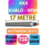 Öznur 4x4 Antigron (Nym) Kablo (Gri) Metre Seçenekli - 17 METRE
