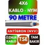 Öznur 4x6 Antigron (Nym) Kablo (Gri) Metre Seçenekli - 90 METRE