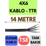 Öznur 4x6 Ttr Kablo Metre Seçenekli (Siyah) - 14 METRE