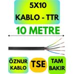Öznur 5X10 Ttr Kablo (Siyah) Metre Seçenekli - 10 METRE