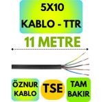Öznur 5X10 Ttr Kablo (Siyah) Metre Seçenekli - 11 METRE