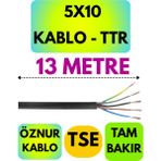 Öznur 5X10 Ttr Kablo (Siyah) Metre Seçenekli - 13 METRE