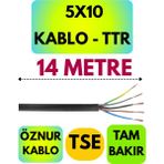 Öznur 5X10 Ttr Kablo (Siyah) Metre Seçenekli - 14 METRE