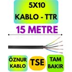 Öznur 5X10 Ttr Kablo (Siyah) Metre Seçenekli - 15 METRE