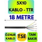 Öznur 5X10 Ttr Kablo (Siyah) Metre Seçenekli - 18 METRE