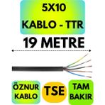 Öznur 5X10 Ttr Kablo (Siyah) Metre Seçenekli - 19 METRE