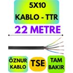 Öznur 5X10 Ttr Kablo (Siyah) Metre Seçenekli - 22 METRE