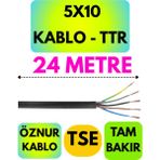Öznur 5X10 Ttr Kablo (Siyah) Metre Seçenekli - 24 METRE