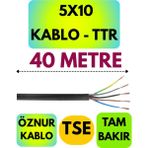 Öznur 5X10 Ttr Kablo (Siyah) Metre Seçenekli - 40 METRE