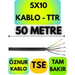 Öznur 5X10 Ttr Kablo (Siyah) Metre Seçenekli - 50 METRE
