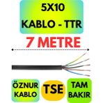 Öznur 5X10 Ttr Kablo (Siyah) Metre Seçenekli - 7 METRE