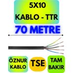 Öznur 5X10 Ttr Kablo (Siyah) Metre Seçenekli - 70 METRE