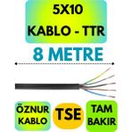 Öznur 5X10 Ttr Kablo (Siyah) Metre Seçenekli - 8 METRE