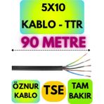 Öznur 5X10 Ttr Kablo (Siyah) Metre Seçenekli - 90 METRE