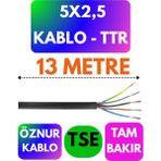 Öznur 5x2,5 Ttr Kablo (Siyah) Metre Seçenekli - 13 METRE
