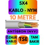 Öznur 5x4 Antigron (Nym) Kablo (Gri) Metre Seçenekli - 10 METRE