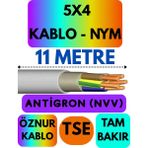 Öznur 5x4 Antigron (Nym) Kablo (Gri) Metre Seçenekli - 11 METRE